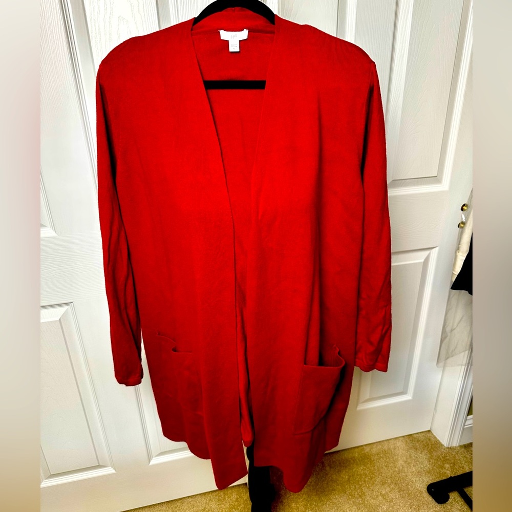 J Jill Open Cardigan in Red
